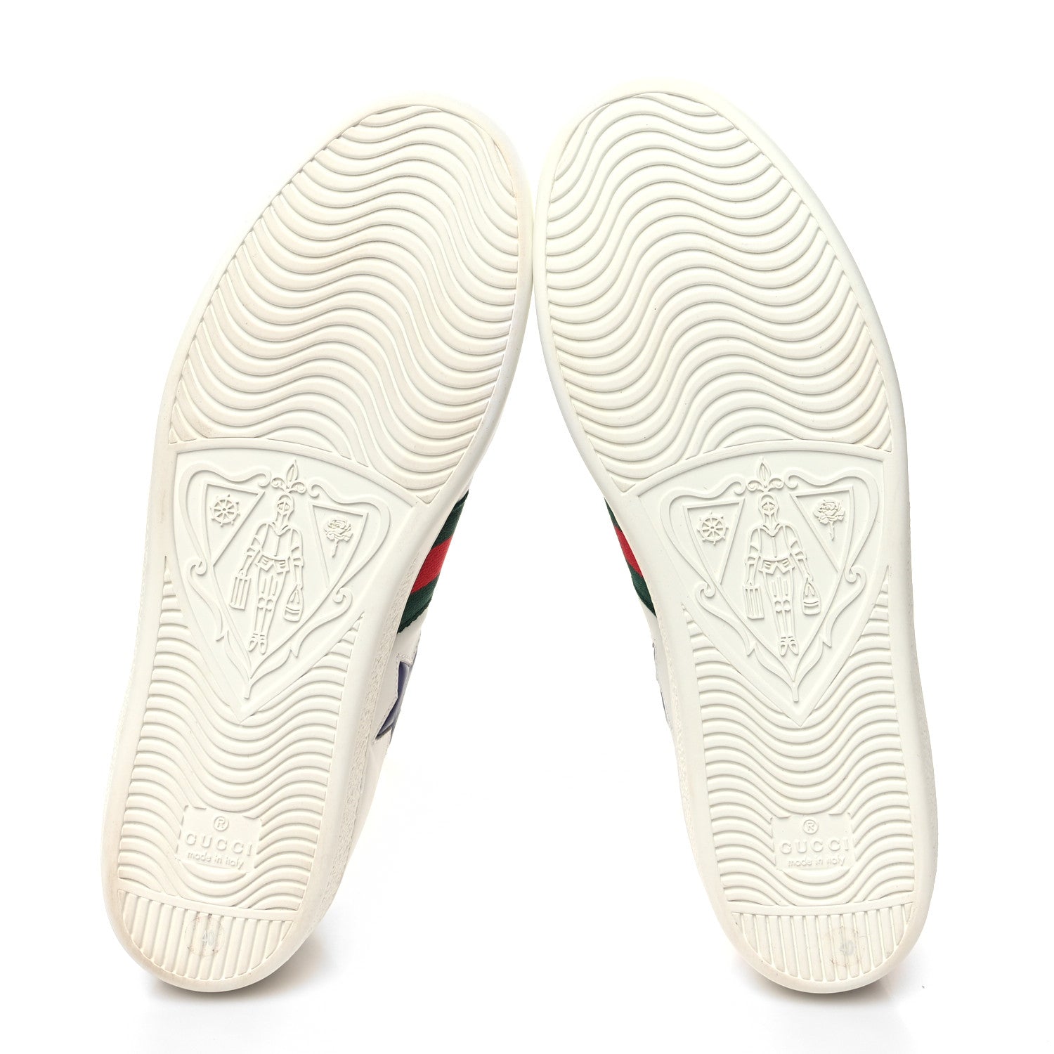 Gucci Calfskin Ayers Web Star Embroidered Womens Ace Sneakers 40 White Multi 5 of 8