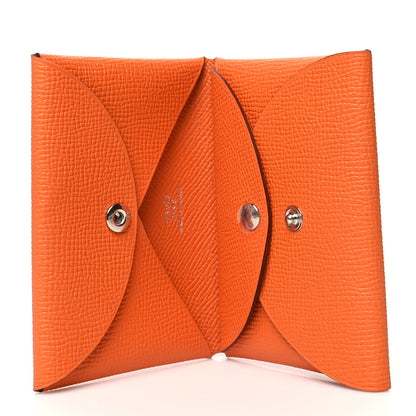 Hermes Epsom Calvi Duo Card Case Orange 5 of 10