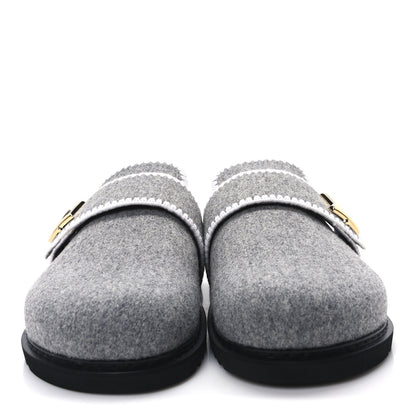Louis Vuitton Wool Womens Cosy Flat Comfort Clog Mules 42 Anthracite Grey 3 of 9