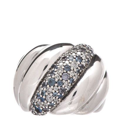 David Yurman Sterling Silver Diamond Topaz Sculpted Cable Ring 51 5.75 1 of 5