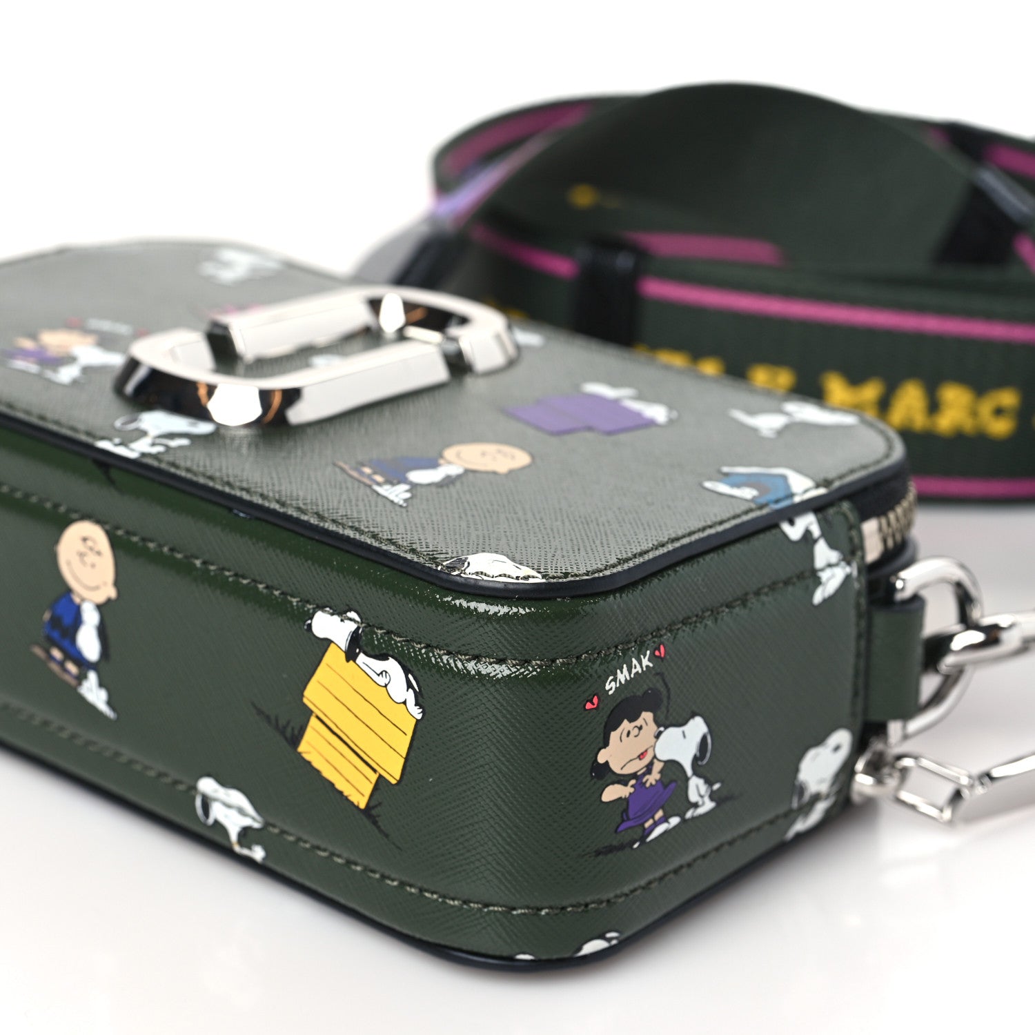 Marc Jacobs X Peanuts Saffiano Snoopy Snapshot Camera Bag Green Multicolor 9 of 9