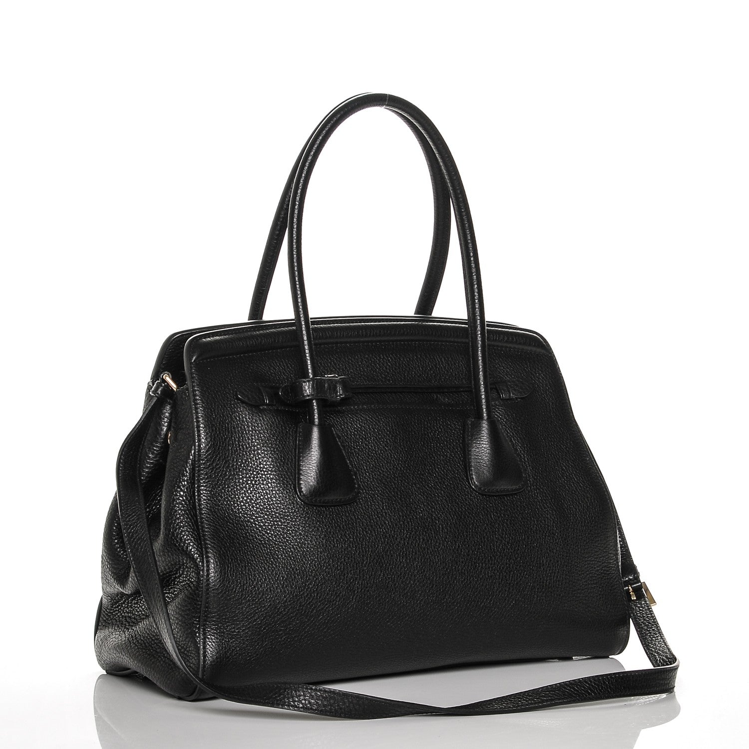 Prada Vitello Daino Top Handle Tote Nero Black 3 of 7
