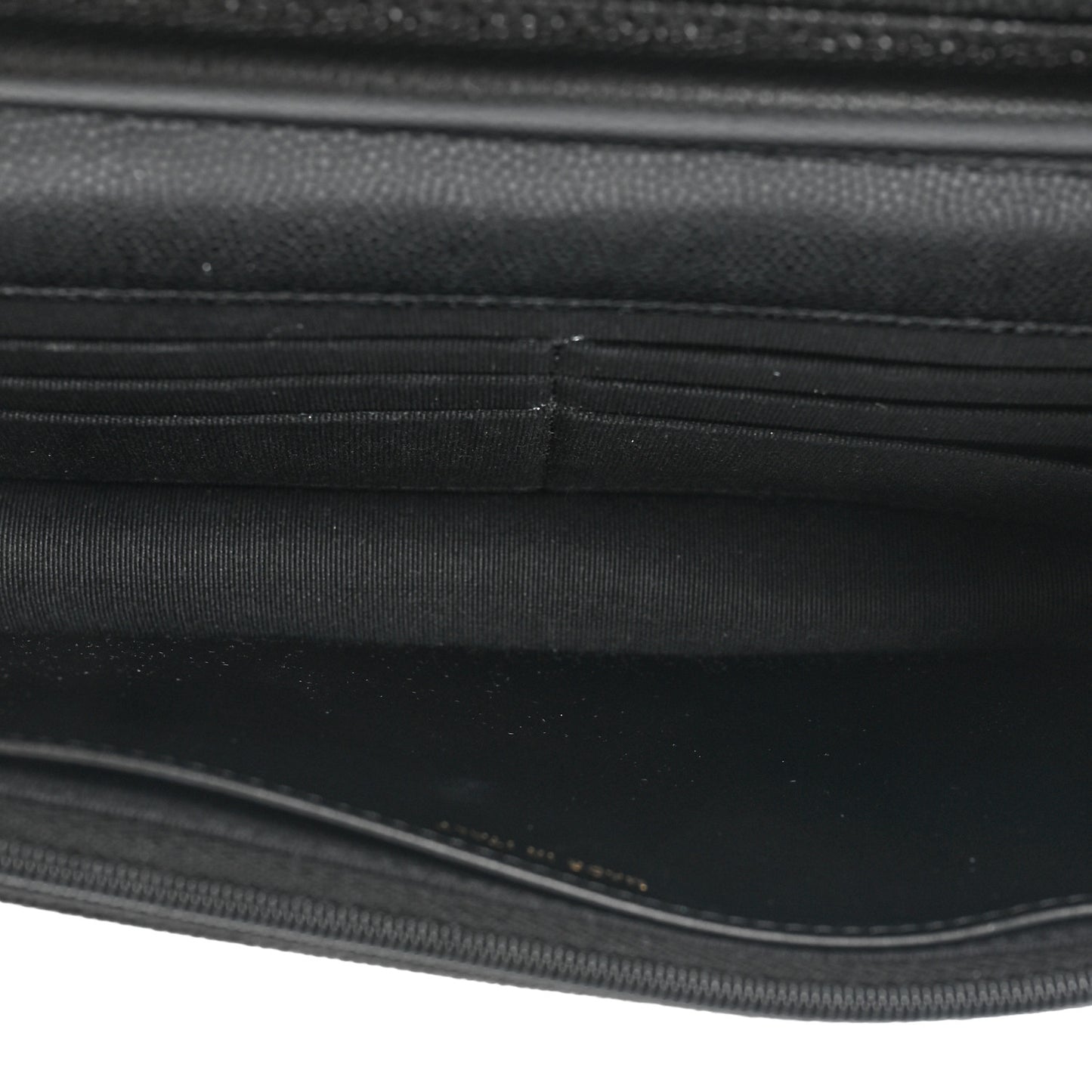 Shiny Caviar Quilted Strass CC Wallet On Chain WOC Black