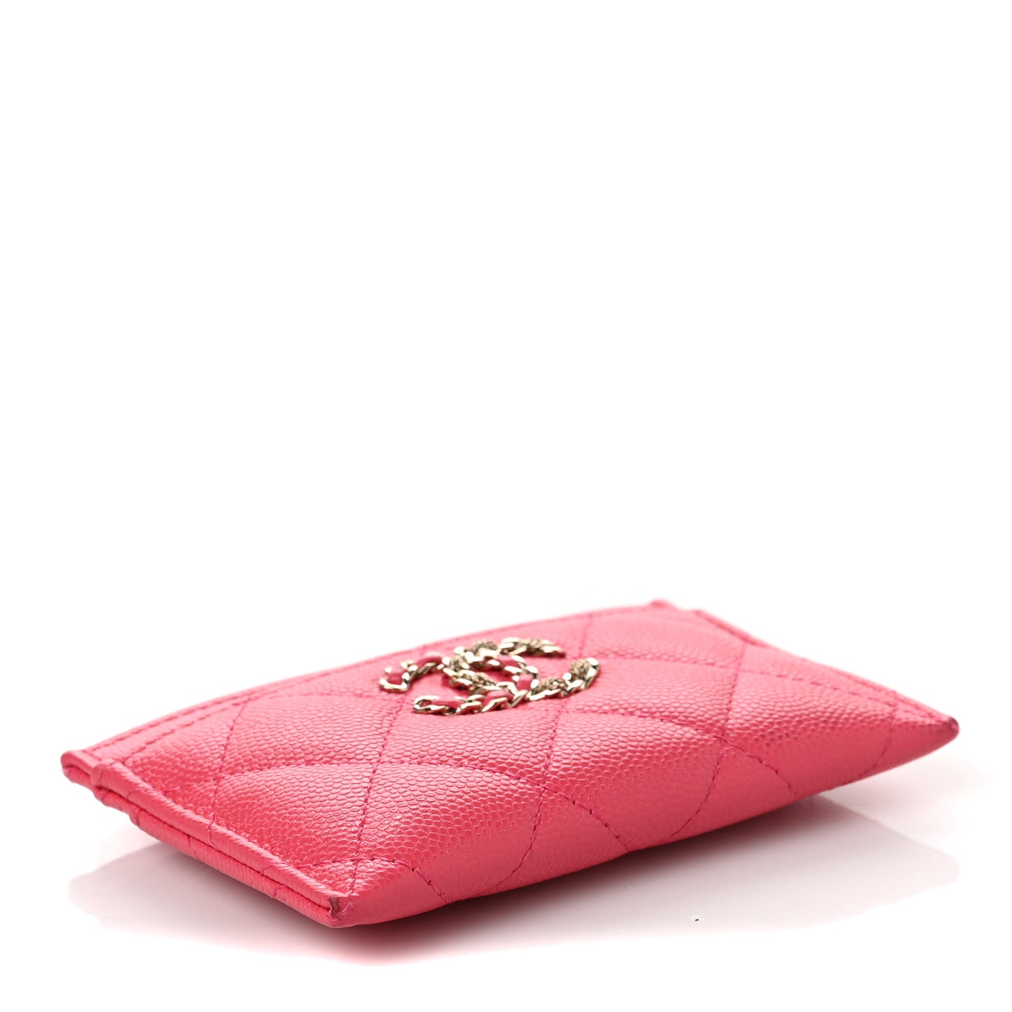 Caviar Quilted French New Wave Card Holder Rose