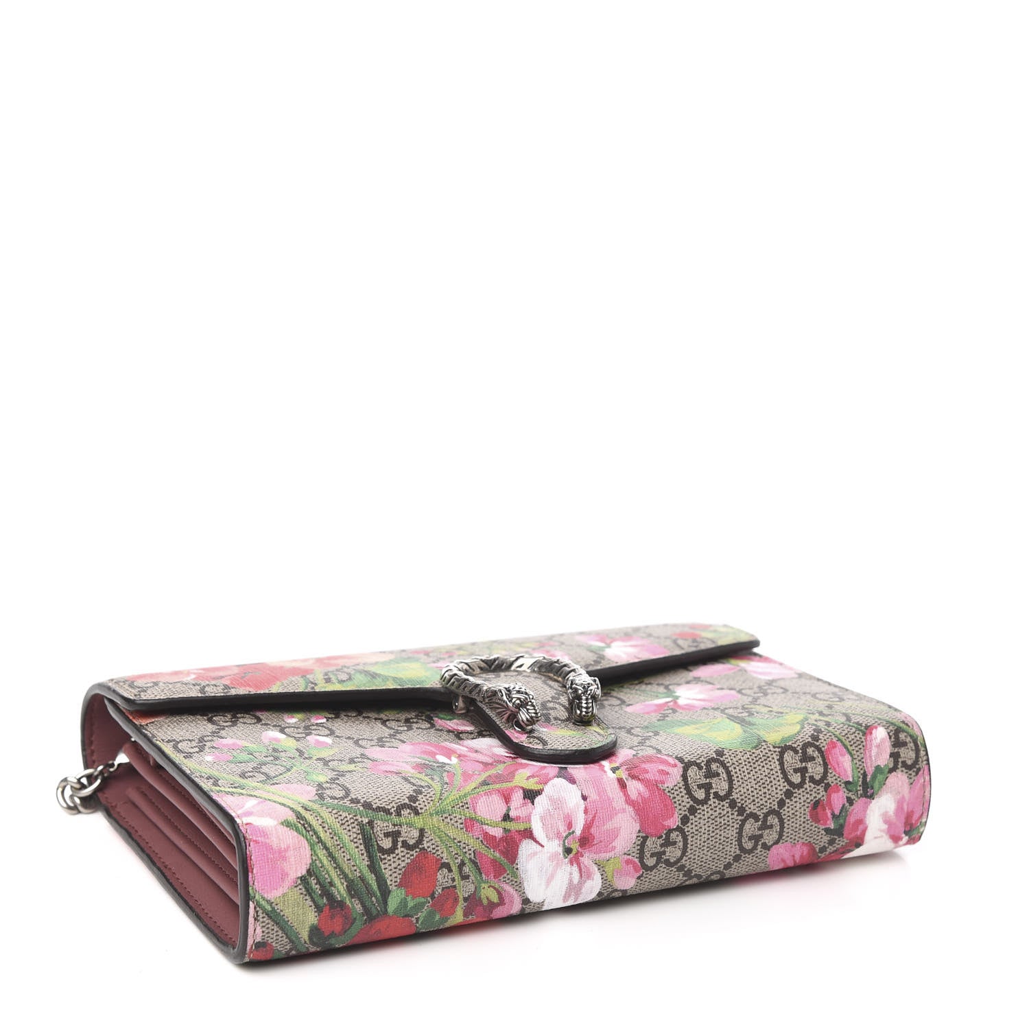 Gucci GG Supreme Monogram Blooms Mini Dionysus Chain Wallet Beige Multicolor Dry Rose 5 of 11