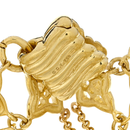 David Yurman 18K Yellow Gold Diamond Venetian Quatrefoil Multi Row Bracelet 3 of 3