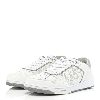 Christian Dior Smooth Calfskin Oblique Galaxy Perforated Mens B27 Low Top Sneakers 39 White Grey 3 of 13