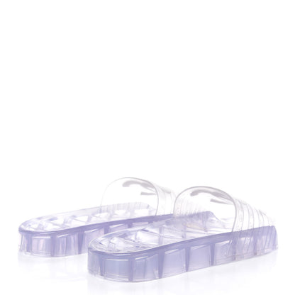 Chanel PVC Transparent CC Flat Slide Sandals 40 White 4 of 9