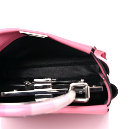Fendi Vitello Seta Nappa Mini Plexi Handle Peekaboo Iconic Satchel Pink 5 of 9