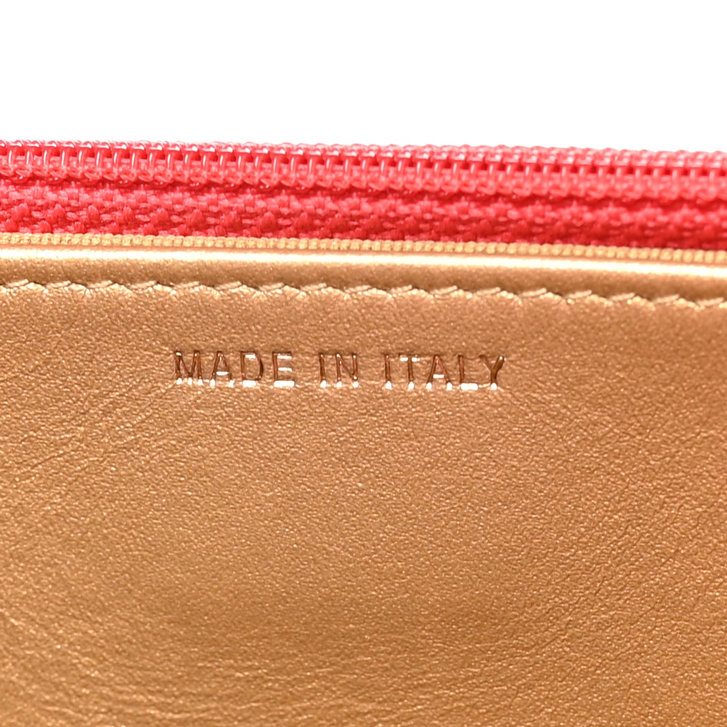 Lambskin Quilted CC Pearl Crush Wallet On Chain WOC  Red