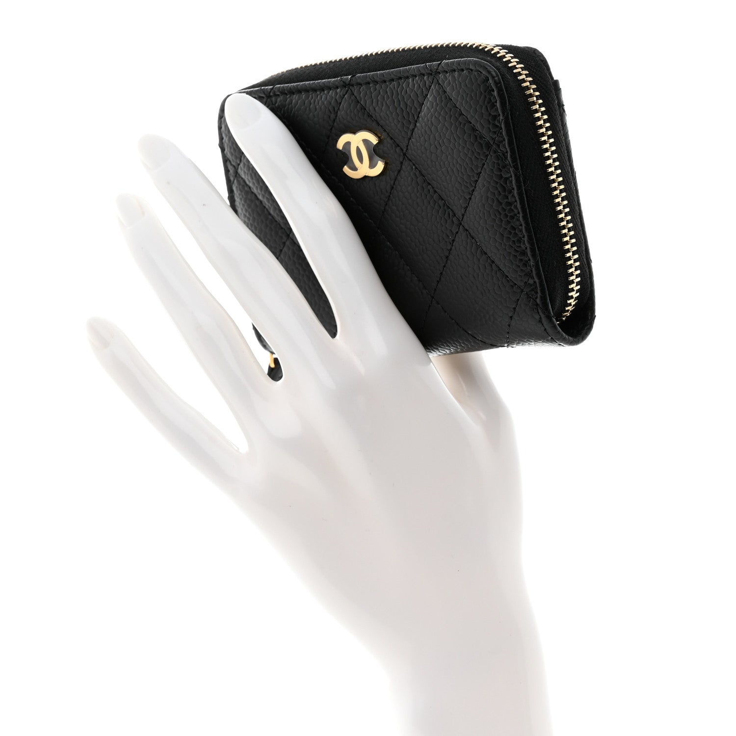 Chanel Caviar Quilted Zip Coin Purse Black 2 of 7