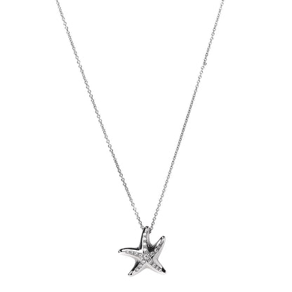 Tiffany Platinum Diamond 15mm Elsa Peretti Pave Starfish Pendant Necklace 1 of 9