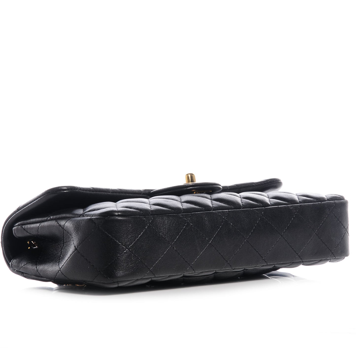 Lambskin Quilted East West Flap Black