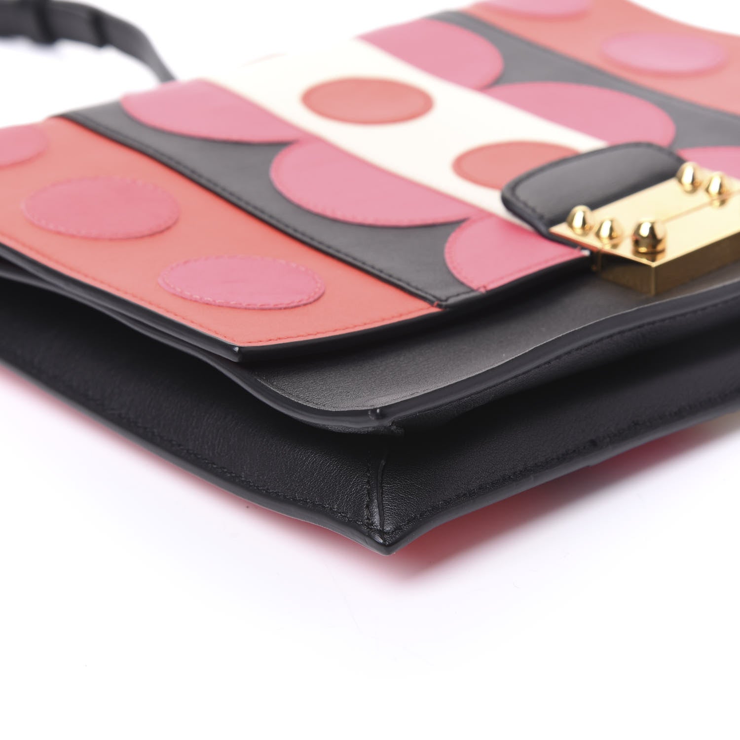 Valentino Garavani Calfskin Carmen Shoulder Bag Black Deep Rose 8 of 9