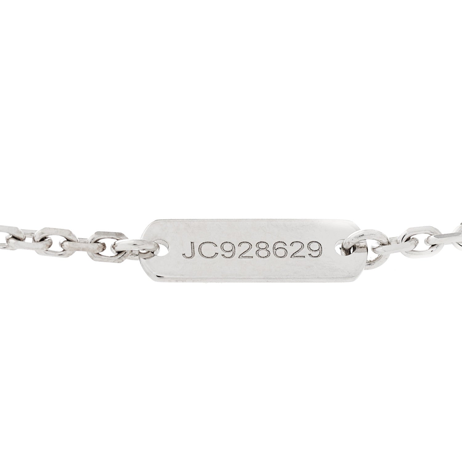 Van Cleef & Arpels 18K White Gold Chalcedony Vintage Alhambra Pendant Necklace 6 of 7
