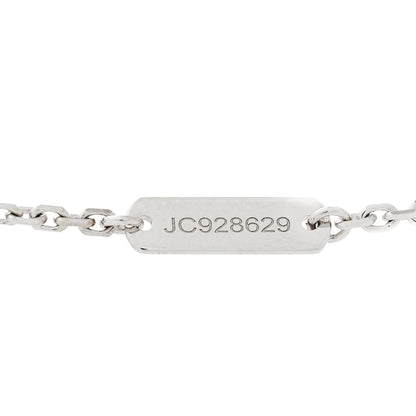 Van Cleef & Arpels 18K White Gold Chalcedony Vintage Alhambra Pendant Necklace 6 of 7