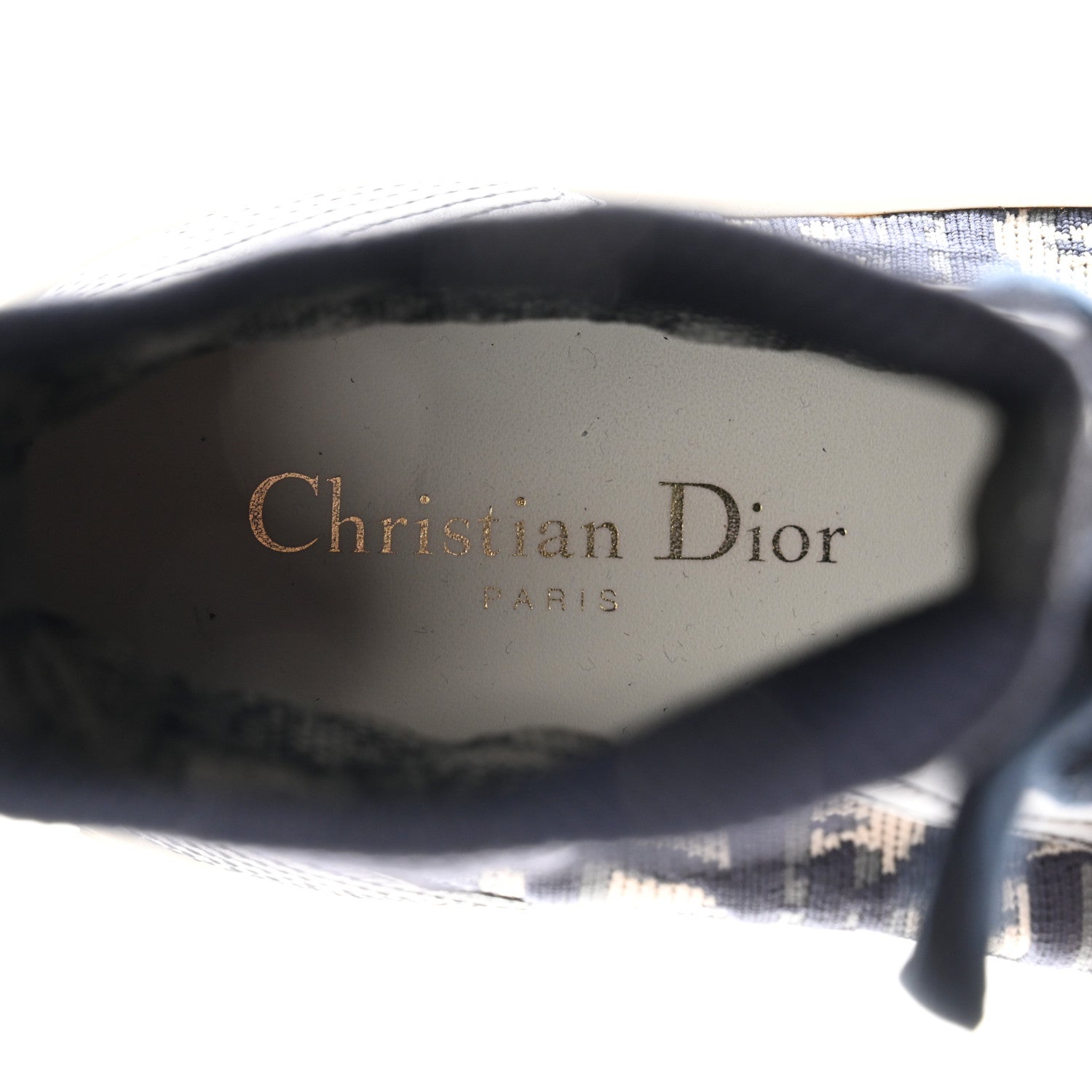 Christian Dior Technical Knit Calfskin Oblique Womens Walk'n Dior High Top Sneakers 36 Deep Blue 8 of 8