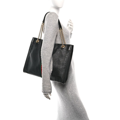 Gucci Calfskin Large Rajah Chain Tote Black 2 of 14