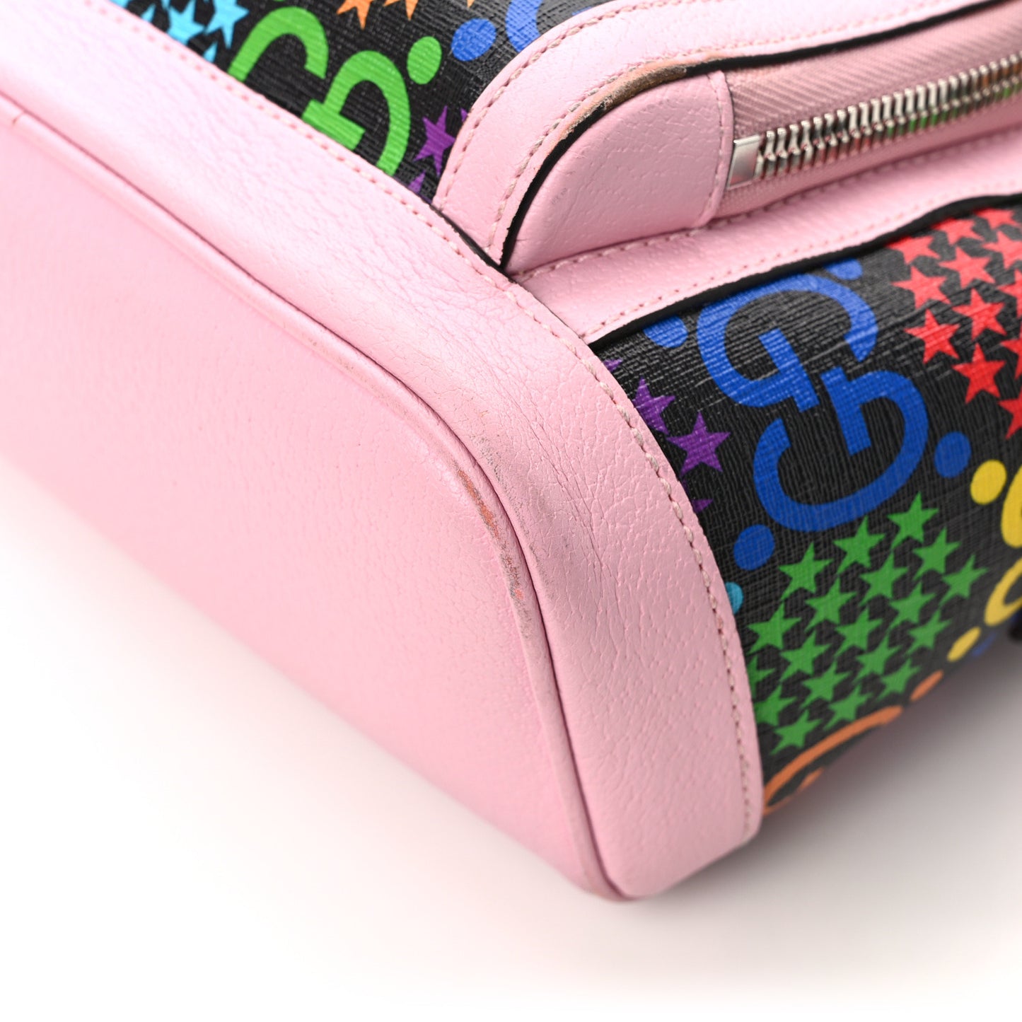 GG Supreme Monogram Psychedelic Small Day Backpack Black Multicolor Sugar Pink