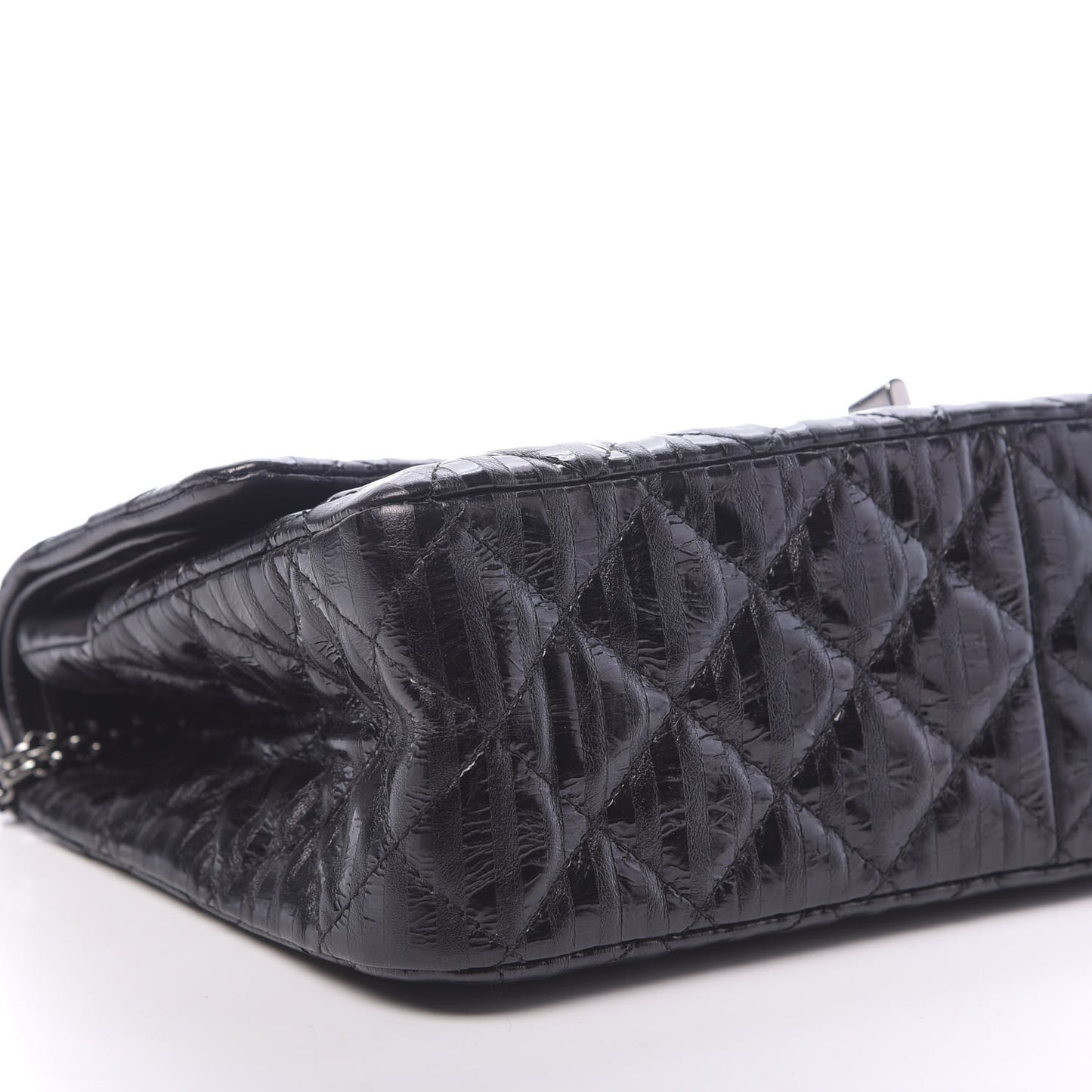 Metallic Calfskin Striped 2.55 Reissue 227 Flap Black