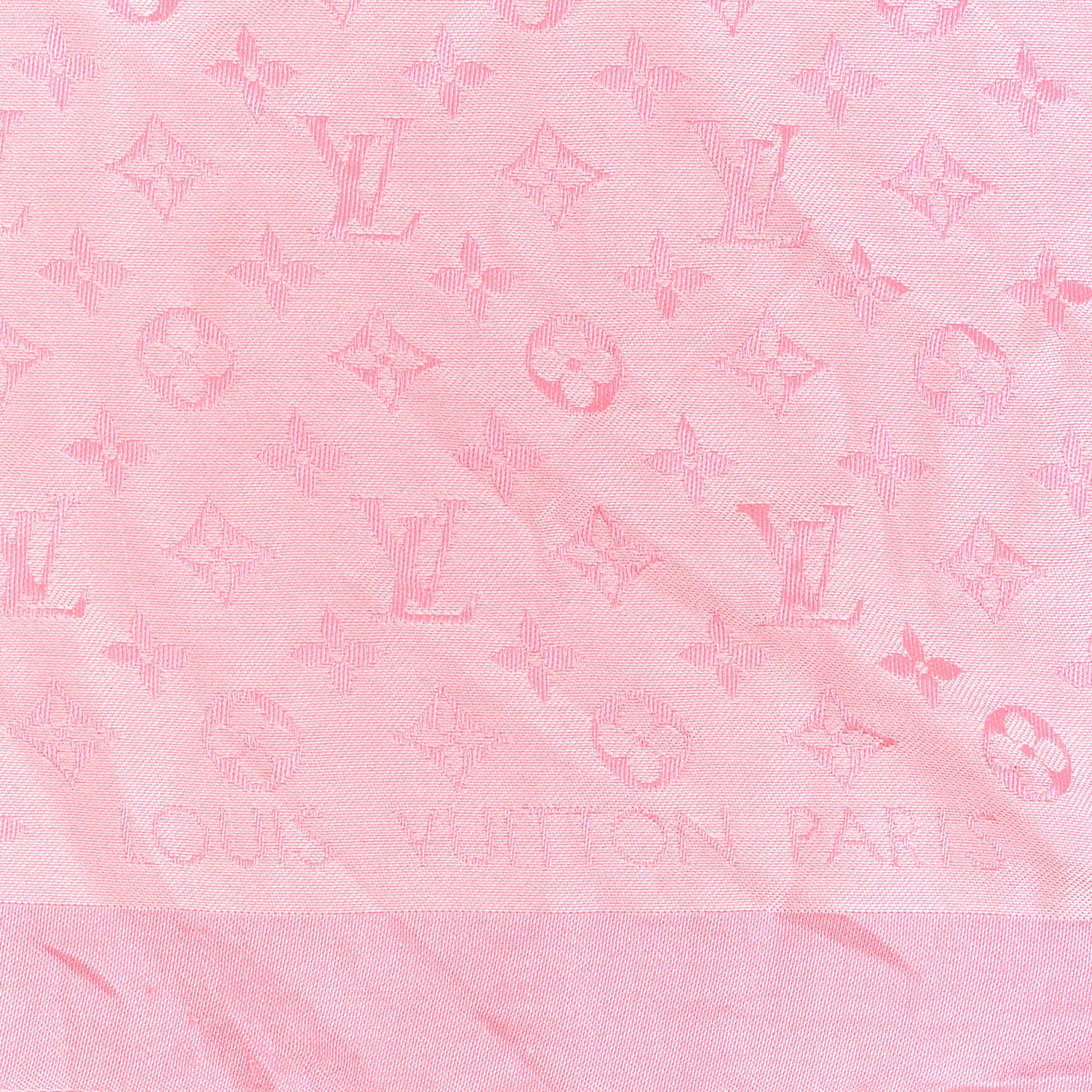 Silk Wool Monogram Denim Shawl Rose Petale