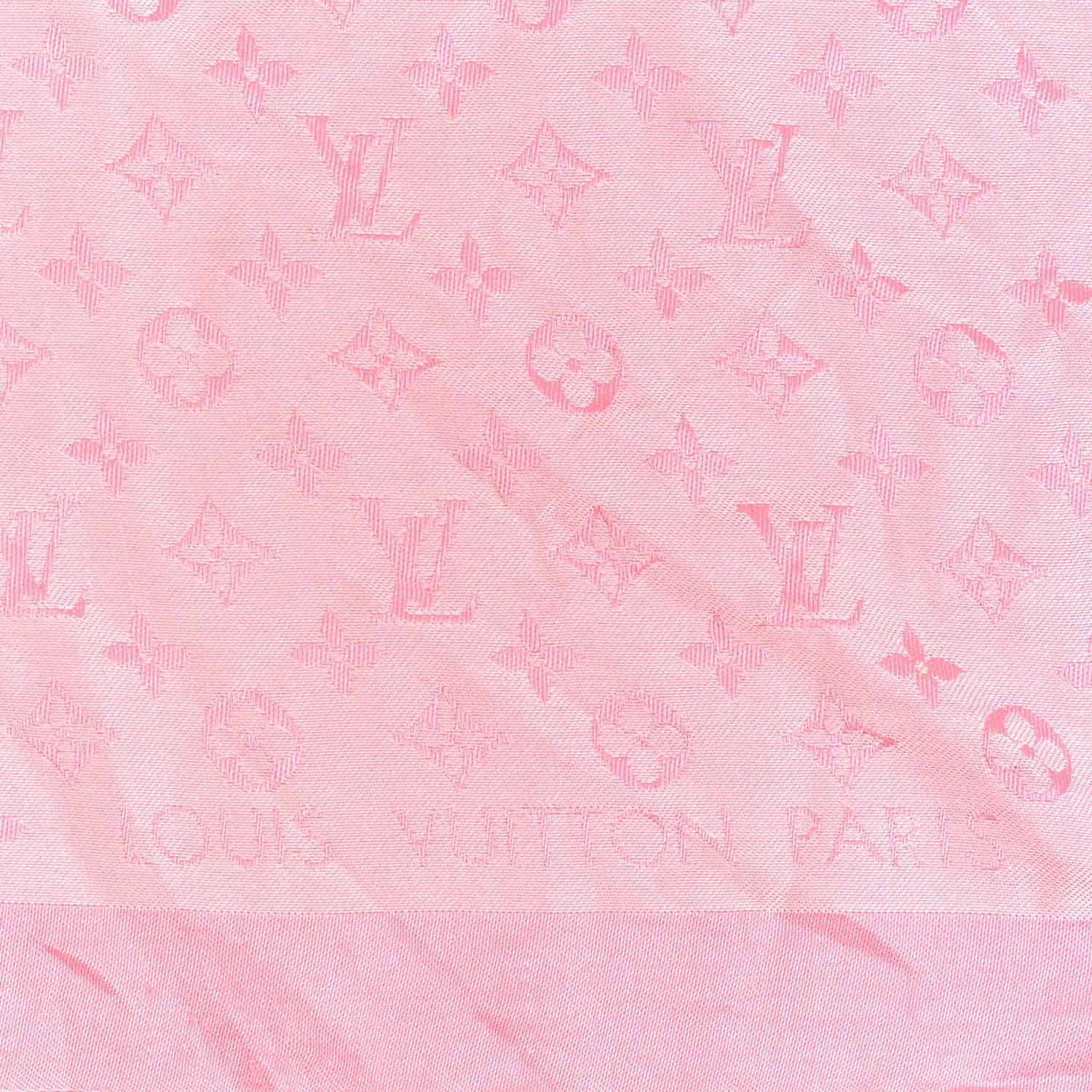 Louis Vuitton Silk Wool Monogram Denim Shawl Rose Petale 2 of 3