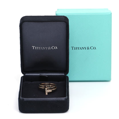 Tiffany 18K Rose Gold Diamond T Square Wrap Ring 54 6.75 5 of 5