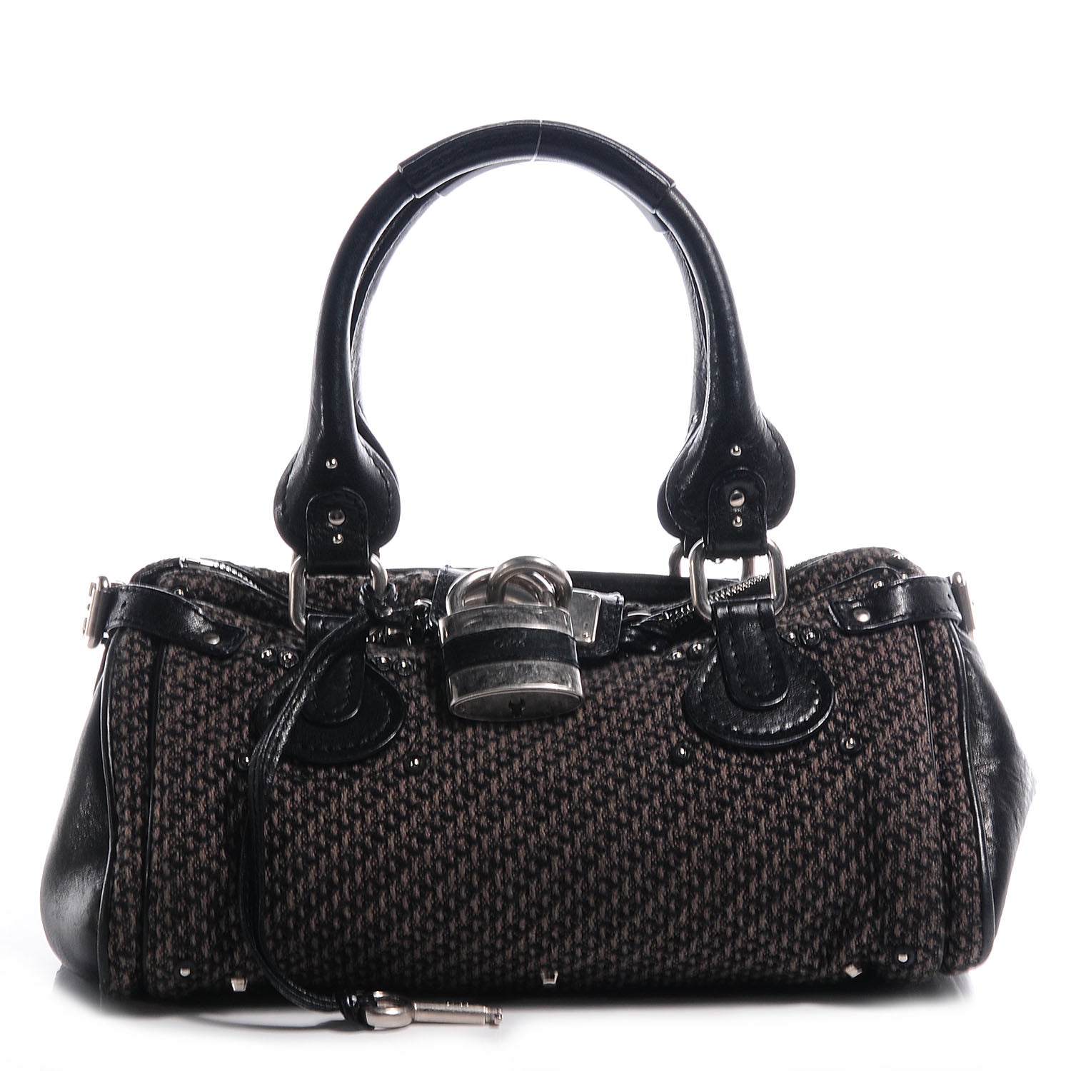 Chloe Leather Tweed Paddington Satchel Black 1 of 7