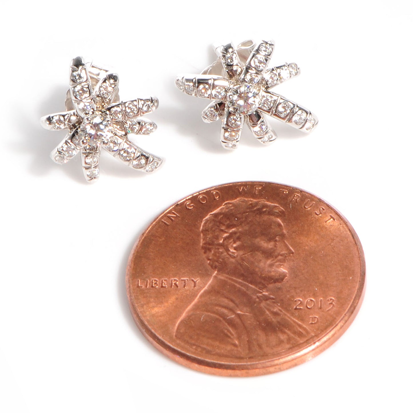 Platinum Diamond Fireworks Earrings