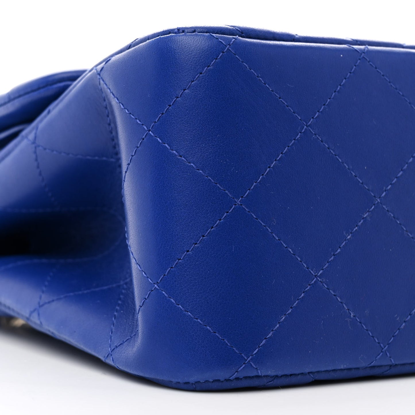Lambskin Quilted Jumbo Double Flap Dark Blue