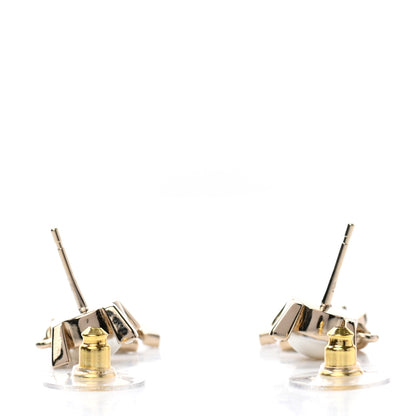 Chanel Pearl Crystal CC Drop Earrings Gold 3 of 4