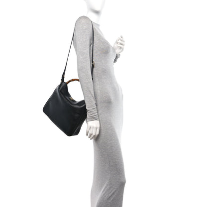 Gucci Softy Wonka Textured Dollar Calfskin Medium Diana Shoulder Bag Black Dusty Grey 2 of 9