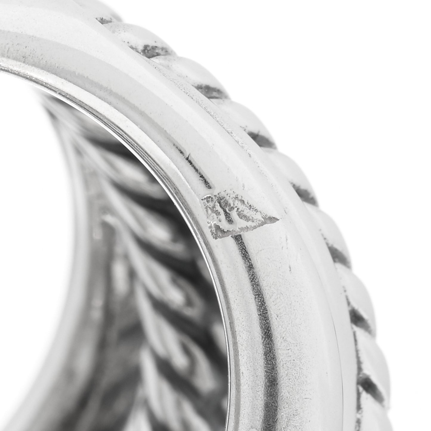 Sterling Silver 17mm Crossover Cable Ring 51 5.75