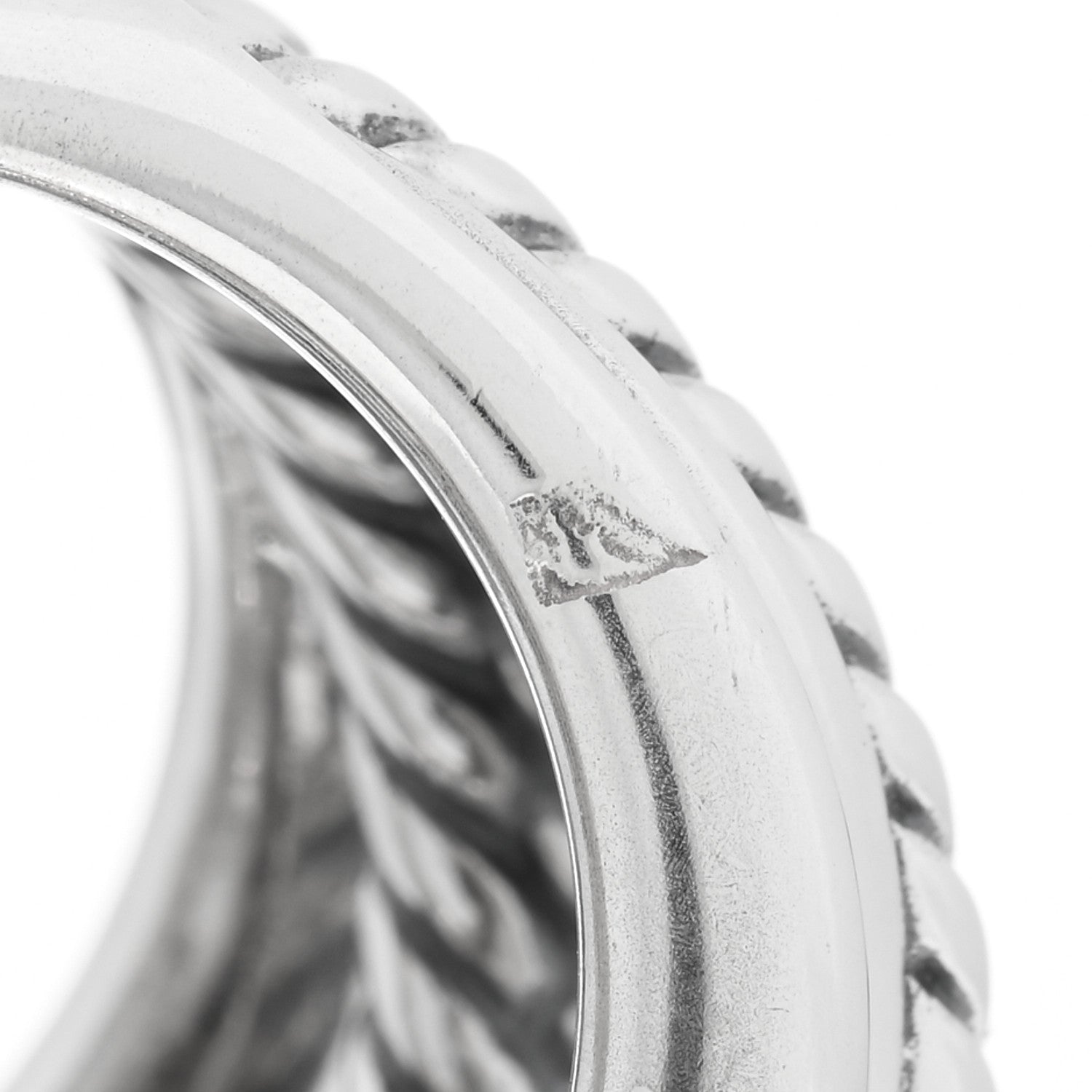 David Yurman Sterling Silver 17mm Crossover Cable Ring 51 5.75 4 of 5