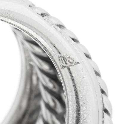 David Yurman Sterling Silver 17mm Crossover Cable Ring 51 5.75 4 of 5