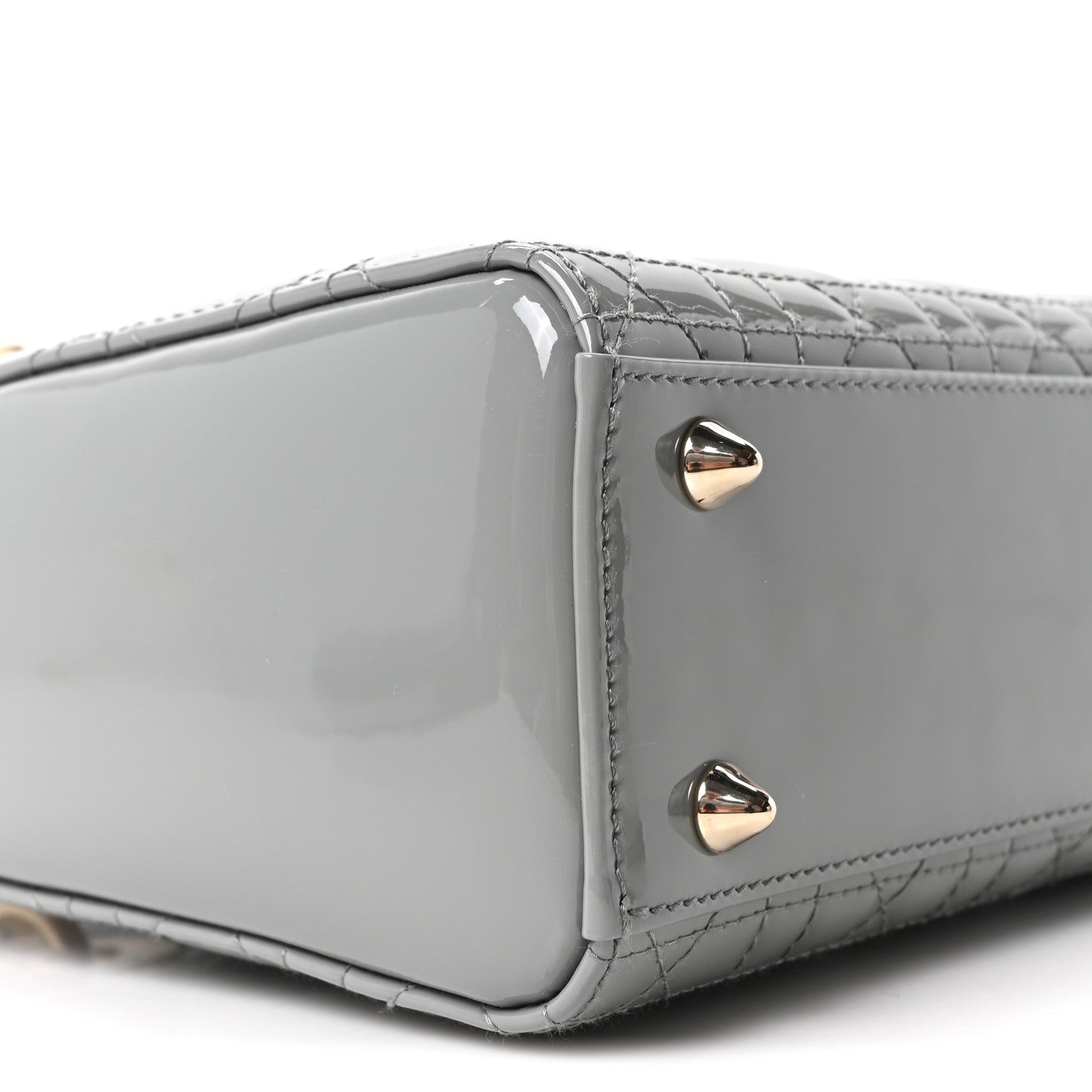 Christian Dior Patent Cannage Small Lady Dior Grey 8 of 10