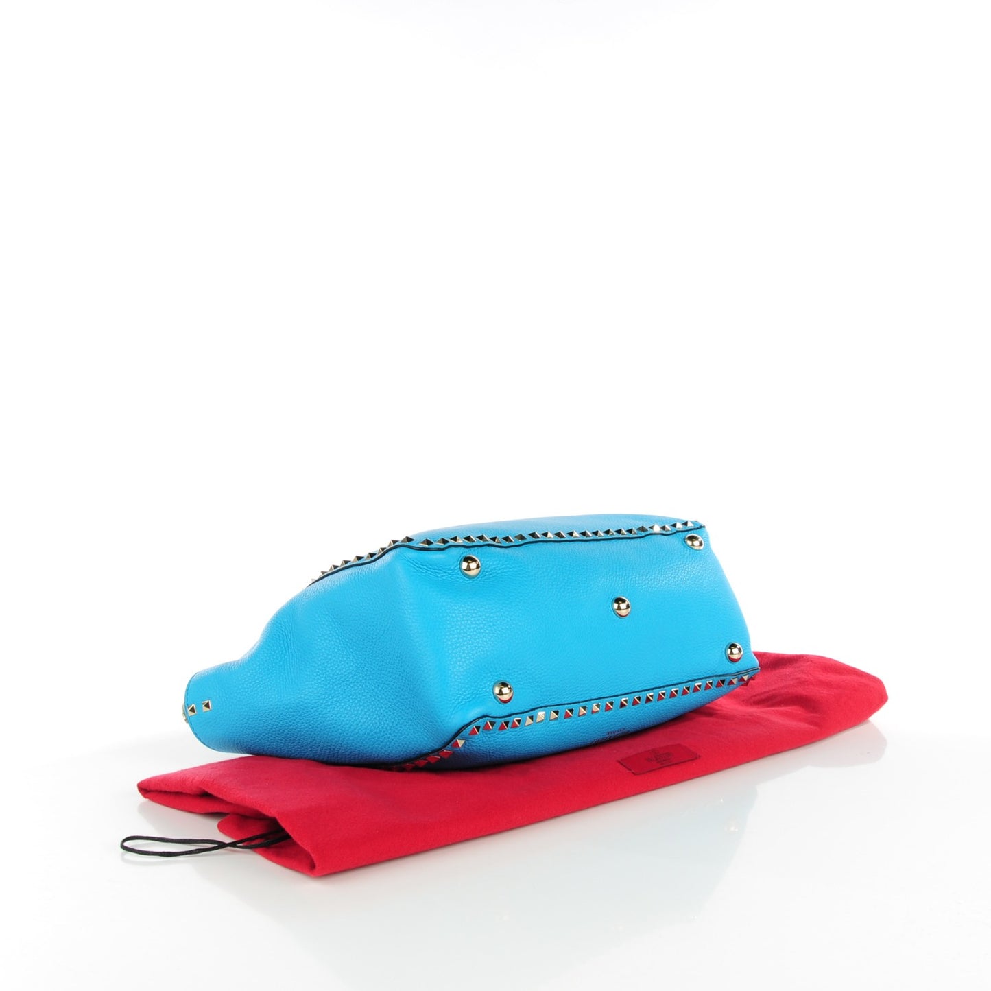 Pebbled Calfskin Medium Rockstud Tote Parrot