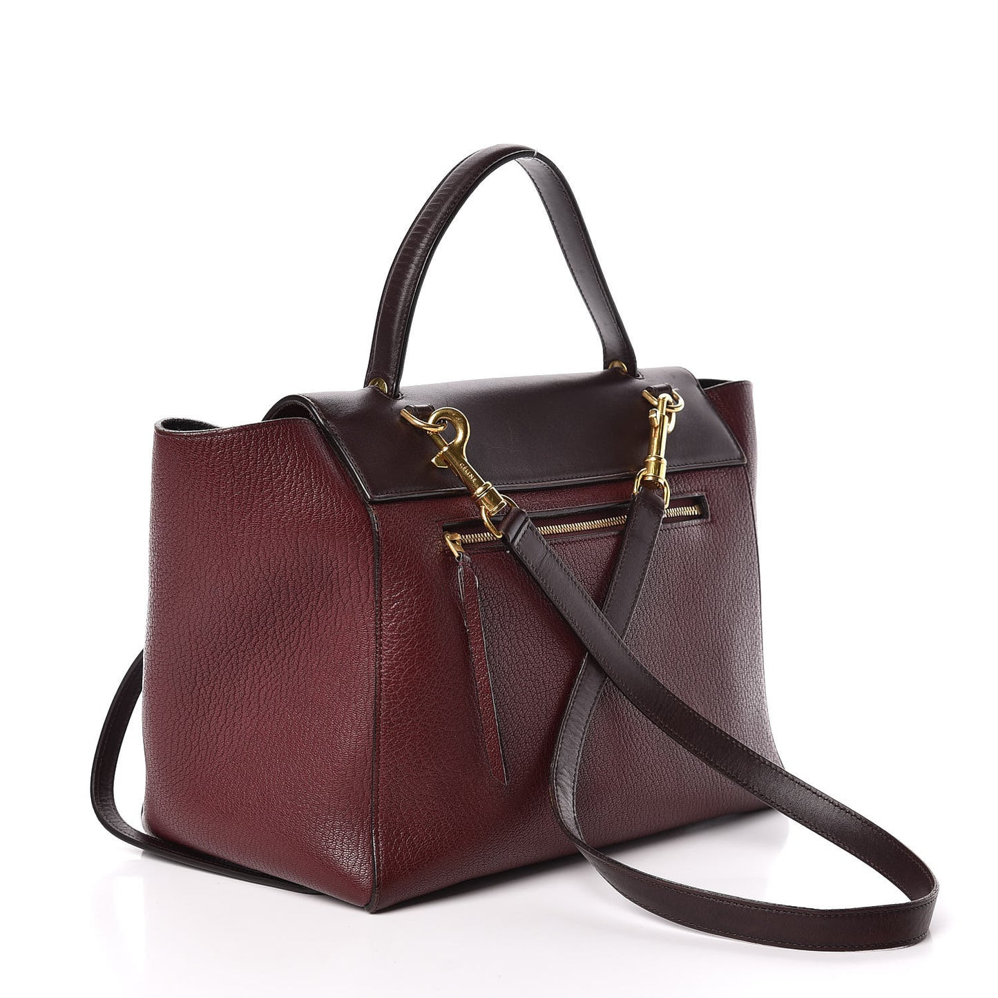 Goatskin Smooth Calfskin Mini Belt Bag Burgundy