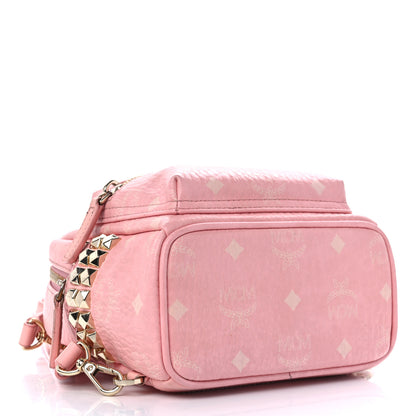 MCM Visetos Side Stud X-Mini Stark Bebe Boo Backpack Soft Pink 4 of 18