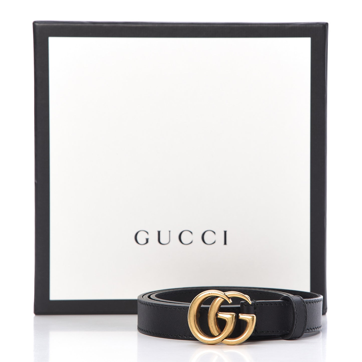 Calfskin Double G 20mm Belt 75 30 Black