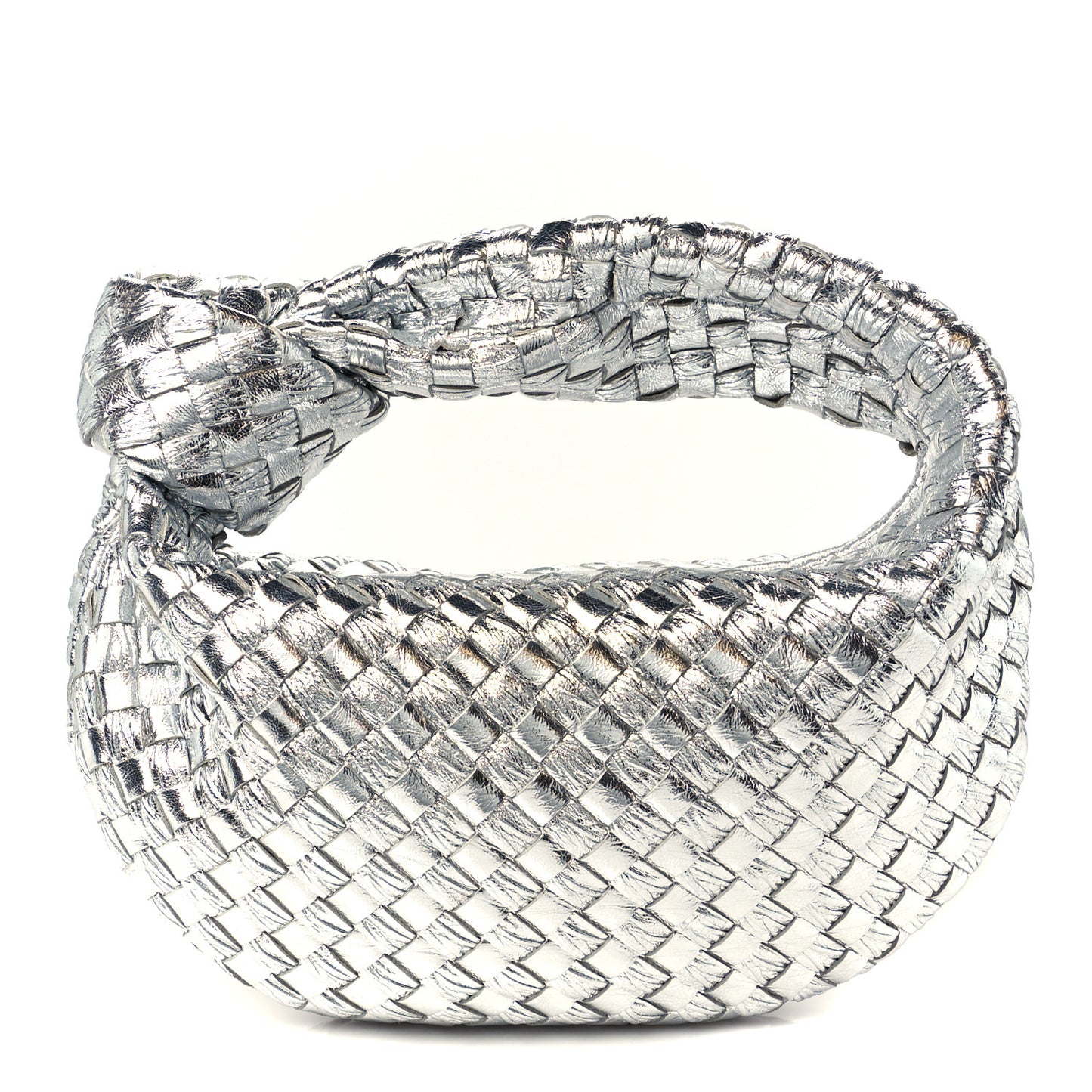 Metallic Nappa Intrecciato Mini Jodie Silver