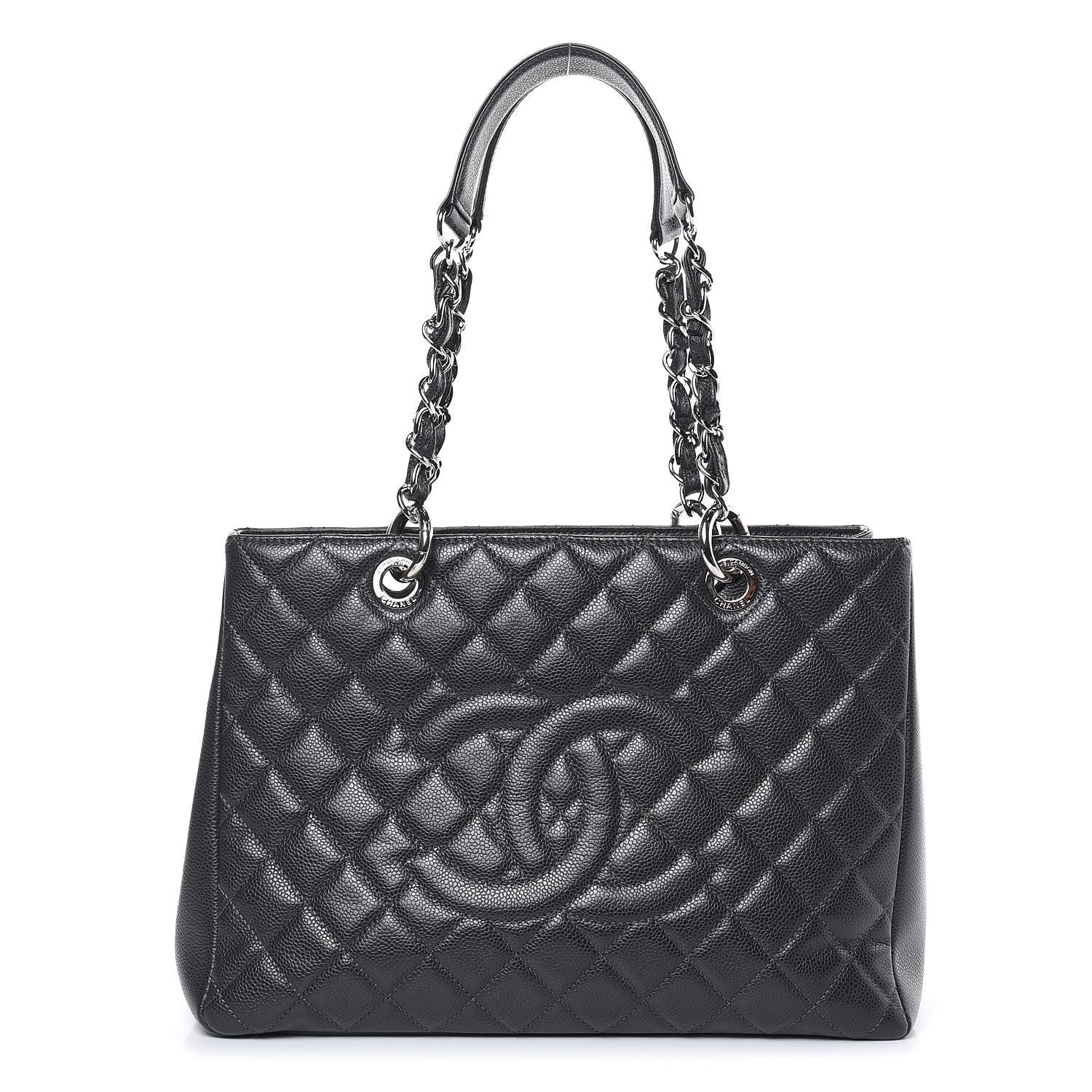 Chanel Caviar Quilted Grand Shopping Tote GST Dark Grey 1 of 10