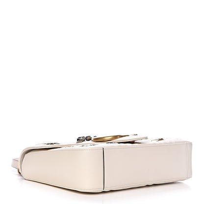 Gucci Calfskin Matelasse Animal Studs Medium GG Marmont Shoulder Bag Mystic White 4 of 14