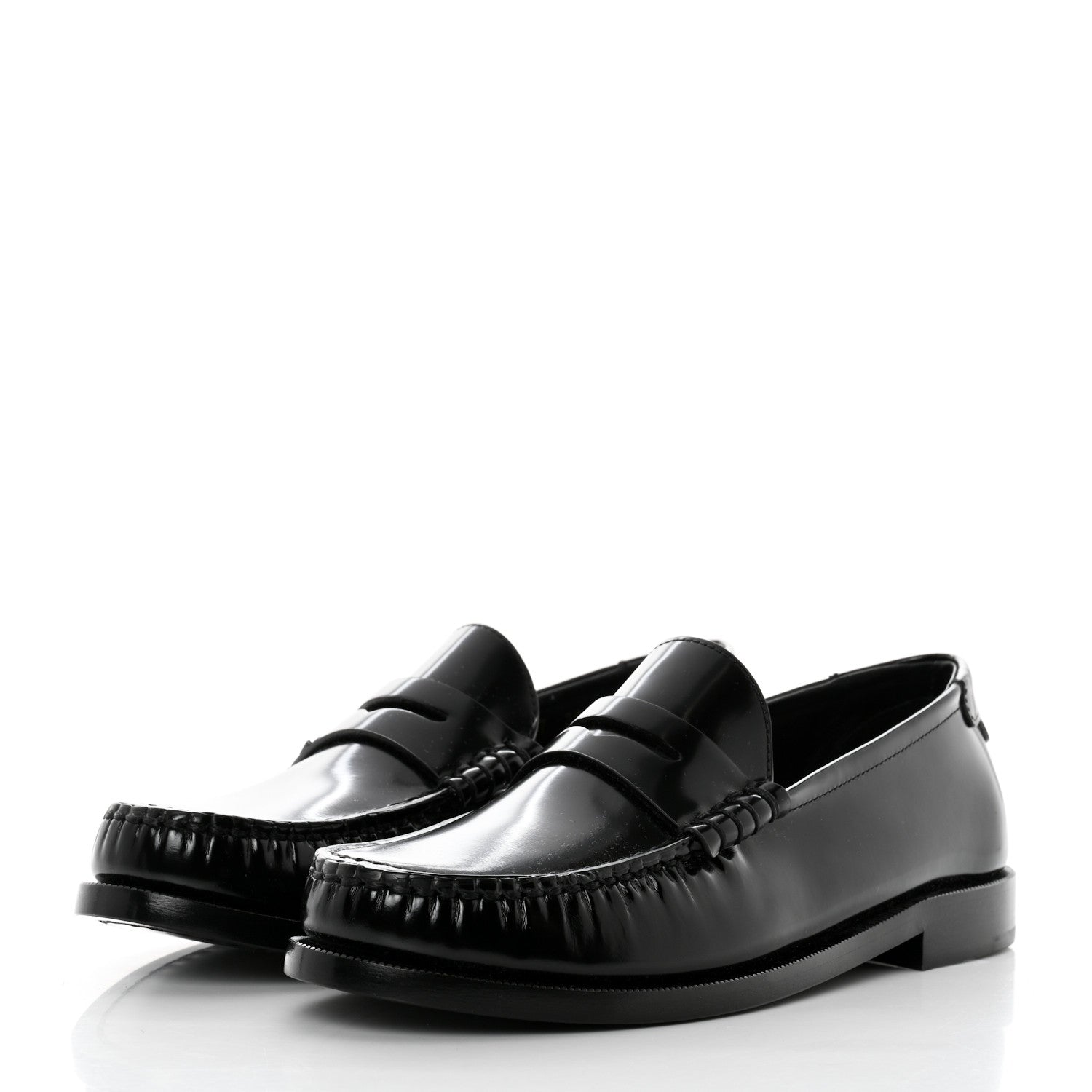 Saint Laurent Calfskin Penny Loafers 36 Black 3 of 8