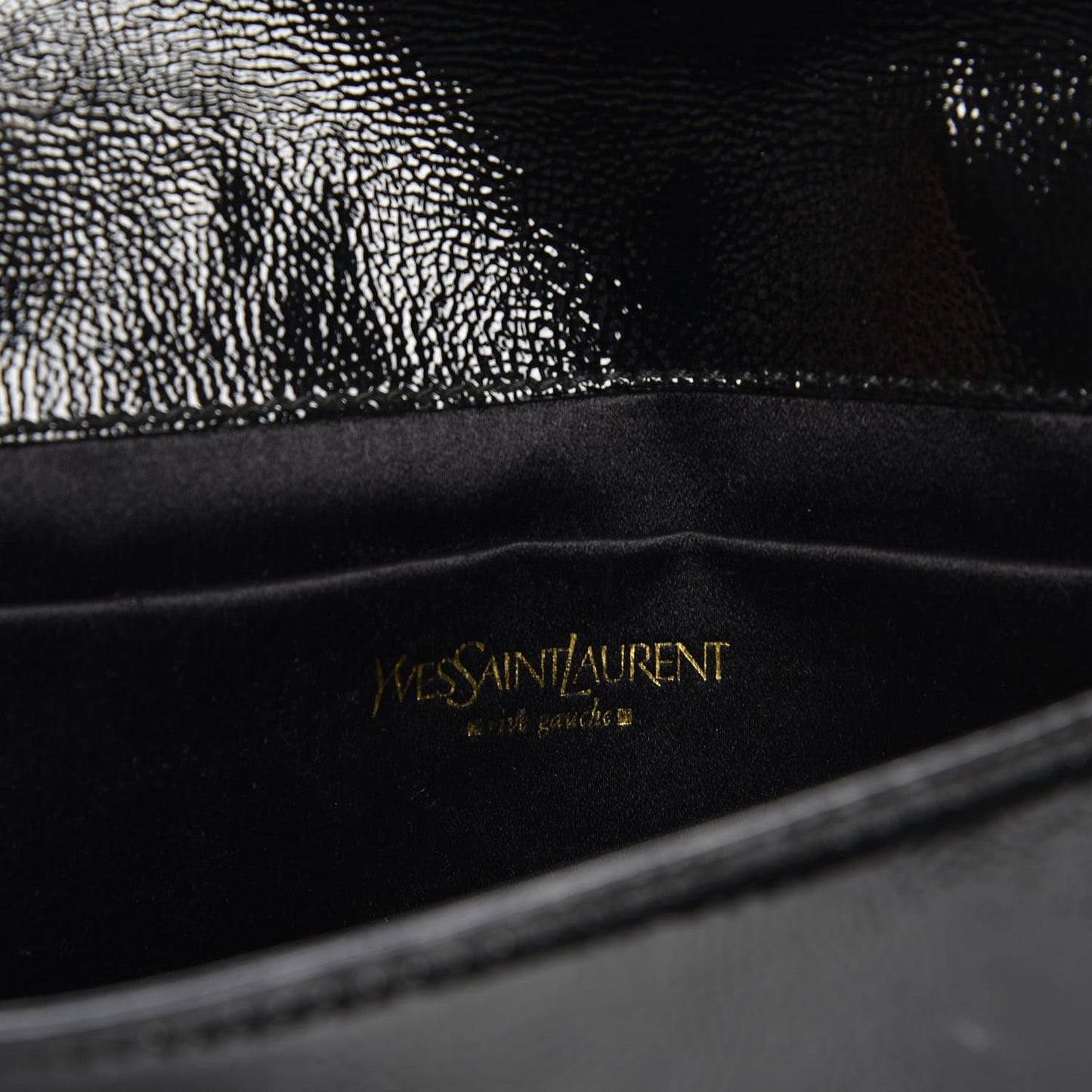 Textured Patent Monogram Large Belle De Jour Clutch Black