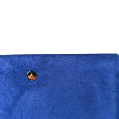 Saint Laurent Patent Calfskin Monogram Large Belle De Jour Clutch Royal Blue 11 of 15