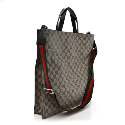 Gucci Soft GG Supreme Monogram Web Vertical Tote Black 3 of 15