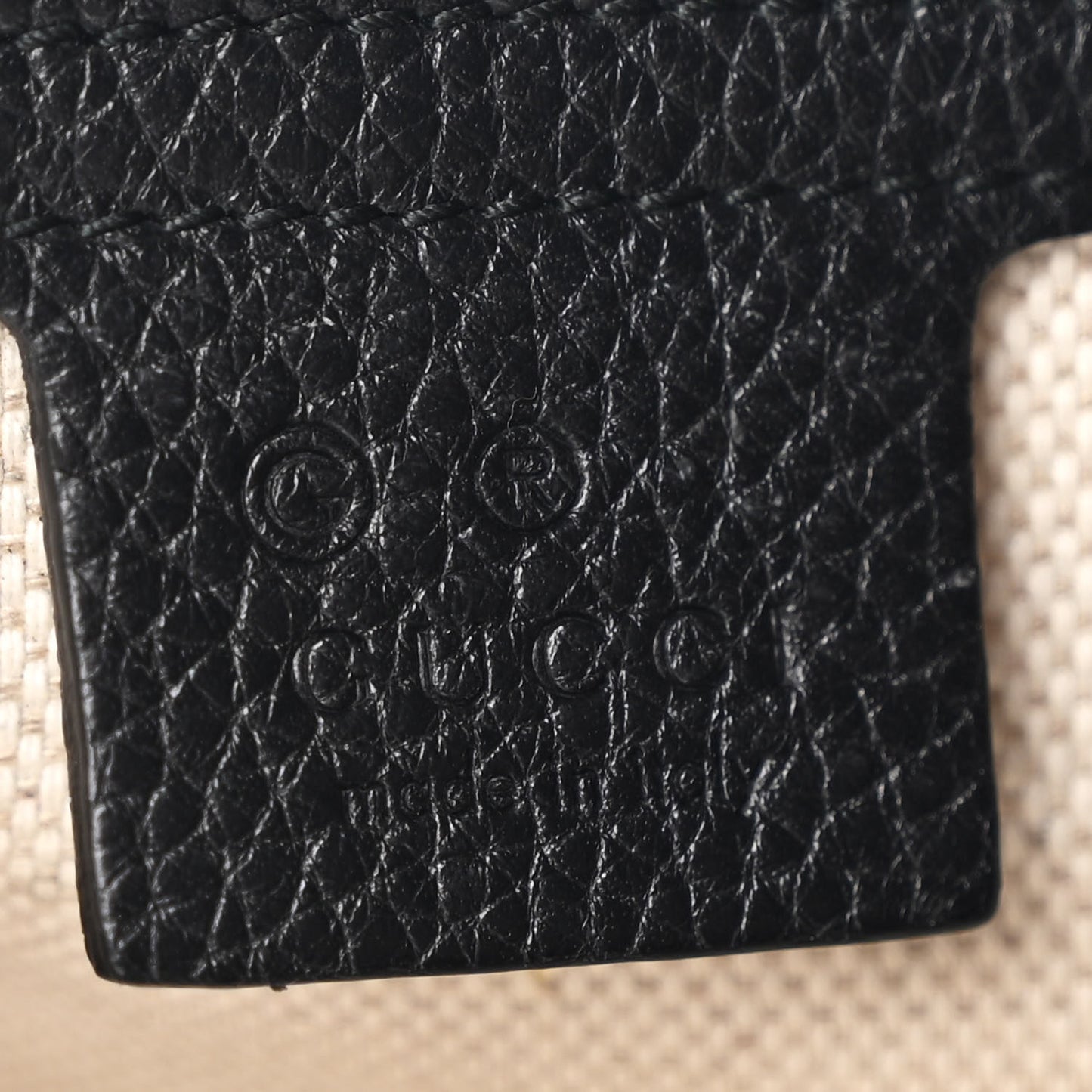Pebbled Calfskin Large Soho Hobo Black