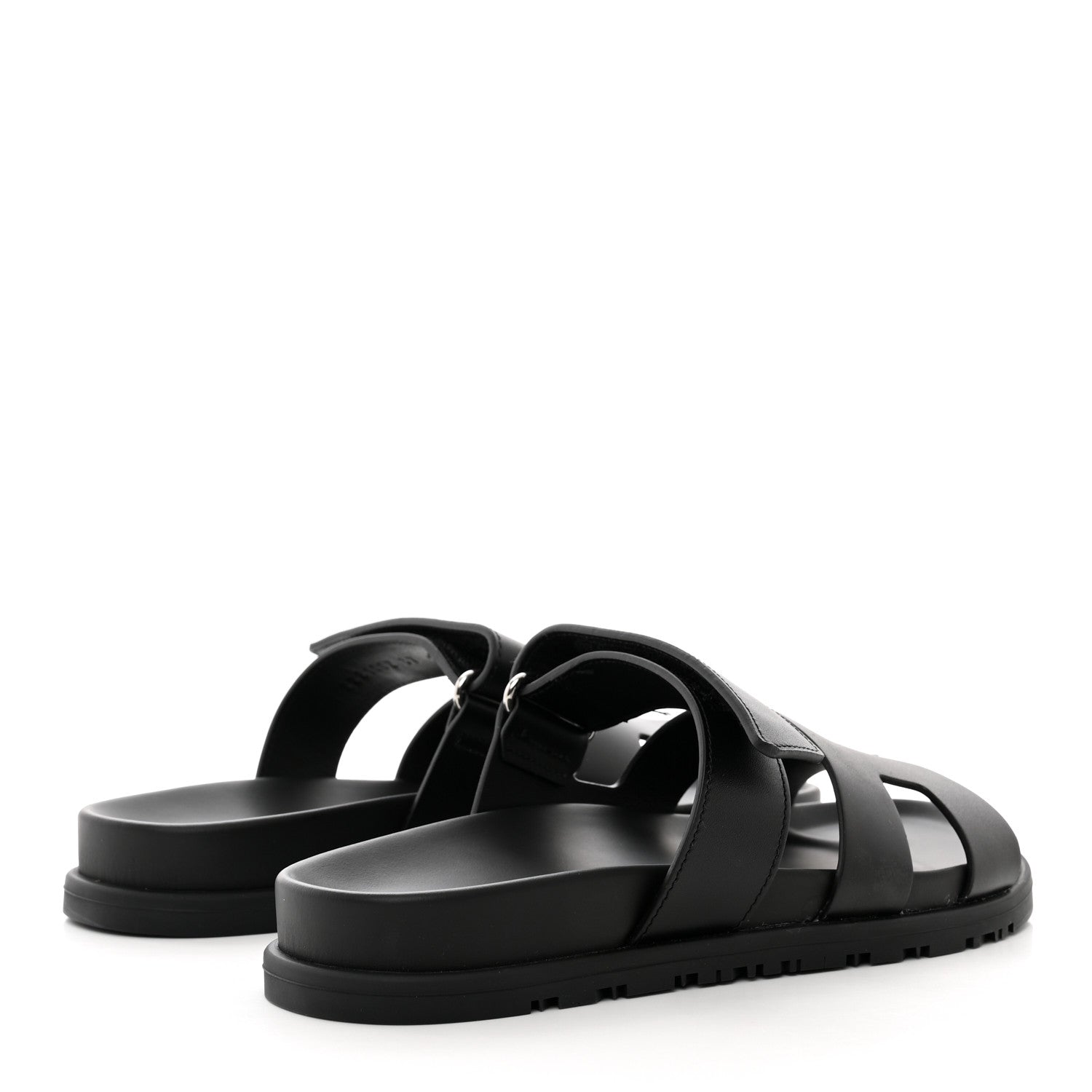 Hermes Calfskin Womens Chypre Sandals 37 Black 4 of 9