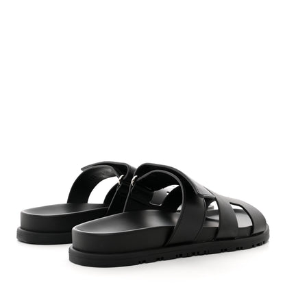 Hermes Calfskin Womens Chypre Sandals 37 Black 4 of 9